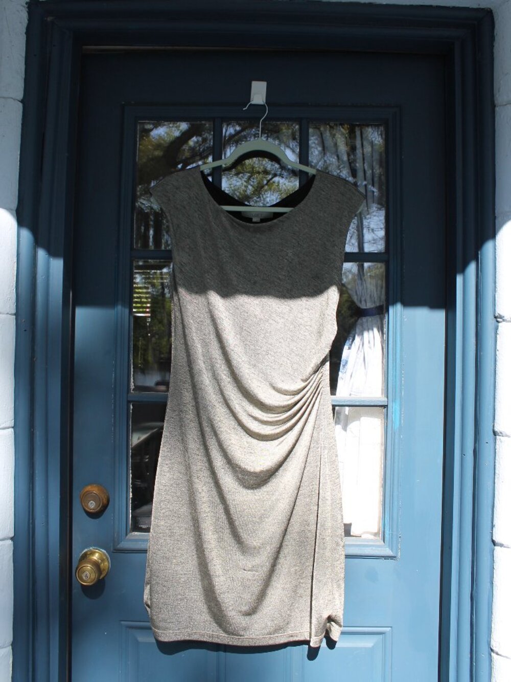 LOFT Slinky Metallic Sheath Dress - S